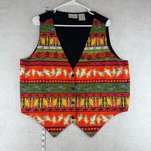 Vintage Basic Editions Suit Vest Mens XL Halloween Ghosts Cats Pumpkin FAST SHIP